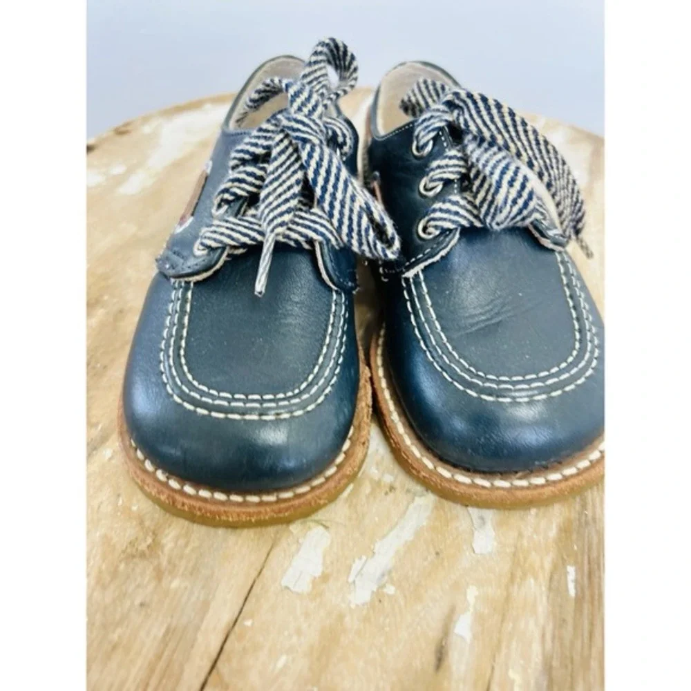 VTG Childs Stride 60s 70s Leather Dress Shoes‎ Toddler Made In USA Size 5 1/2 D